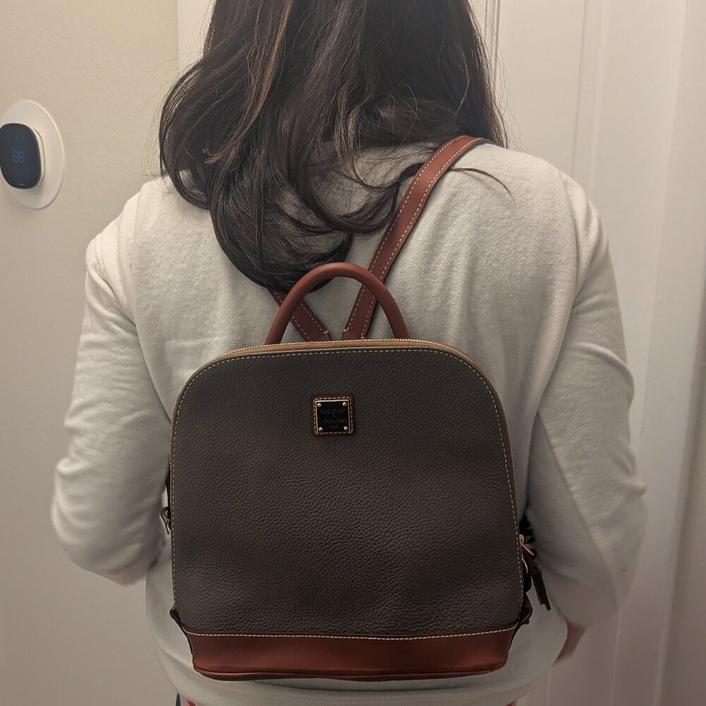Dooney & Bourke Pebbles Leather Backpack - Gray/Brown - CB